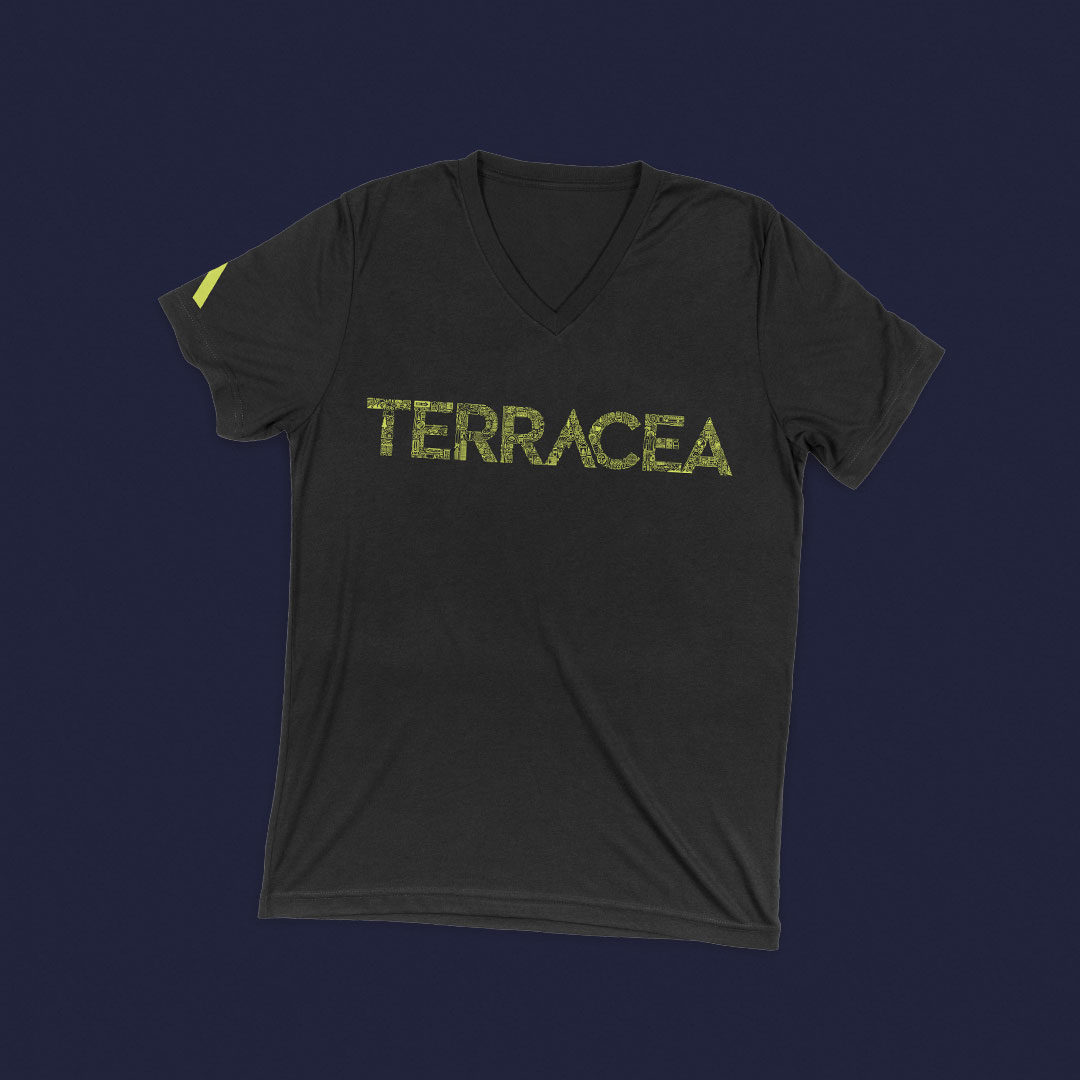 Terracea Iconoflage Logotype Black V Neck T-shirt