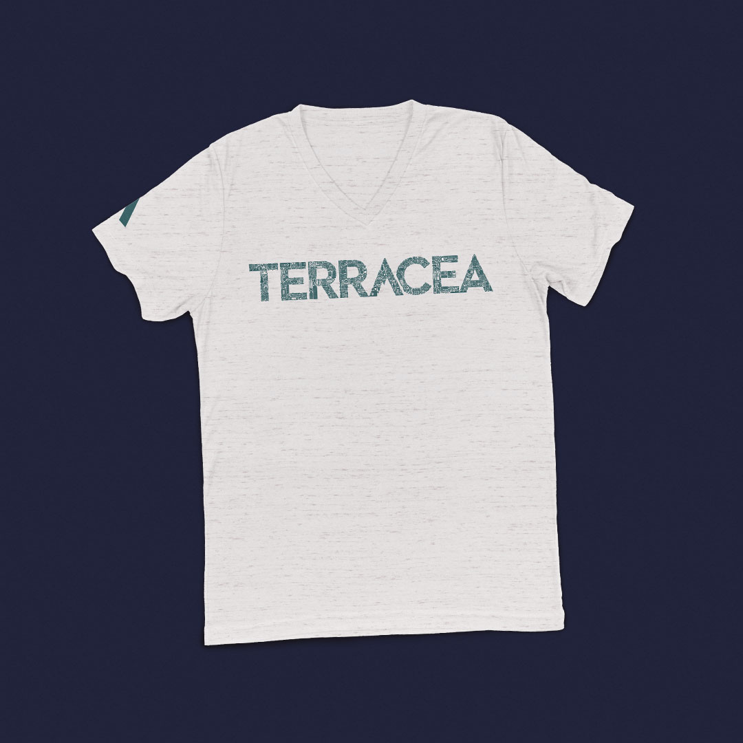 Terracea Iconoflage Logotype Light Gray V Neck T-shirt