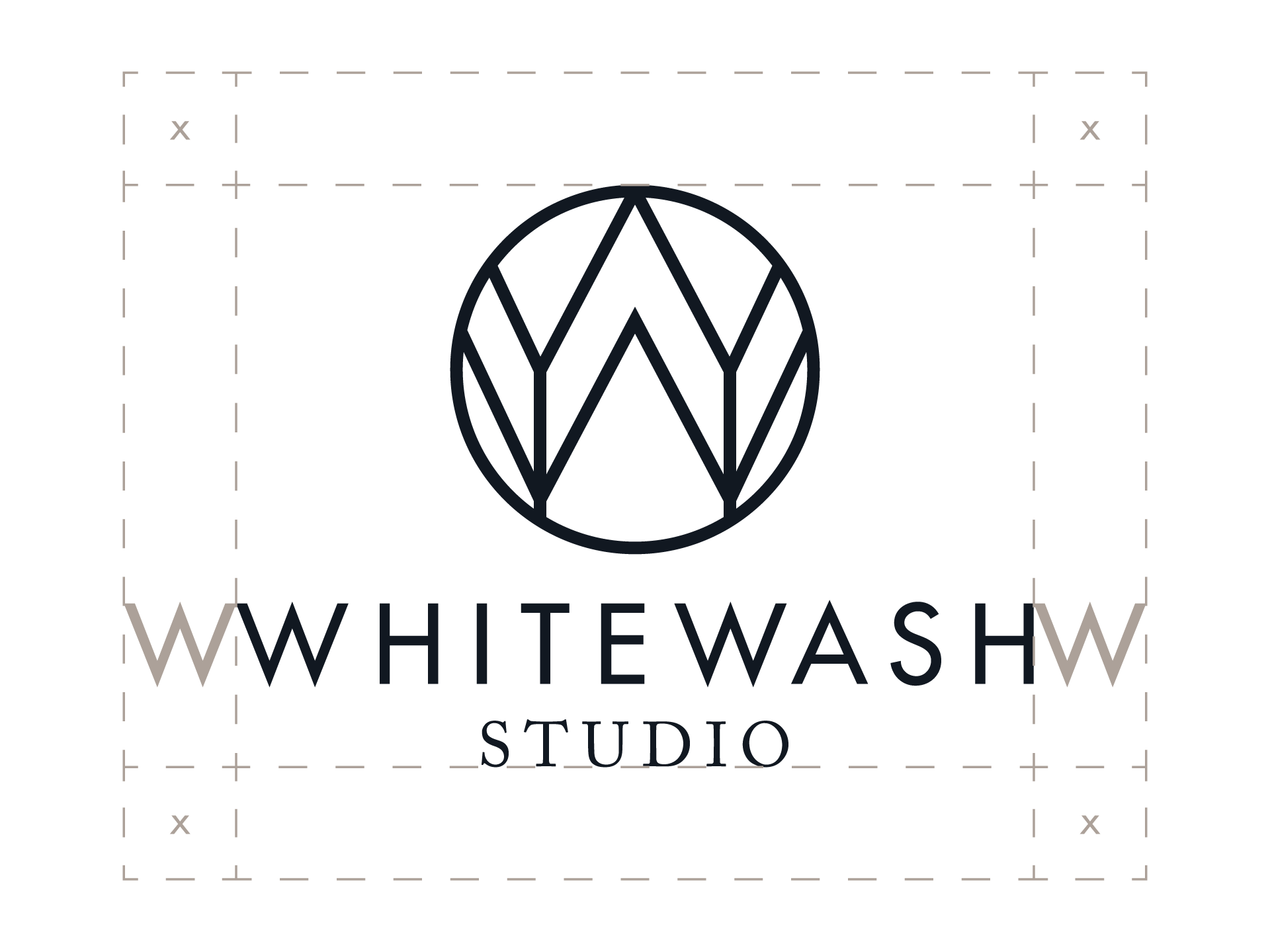 Whitewash Studio Vertical Lockup Clear Space