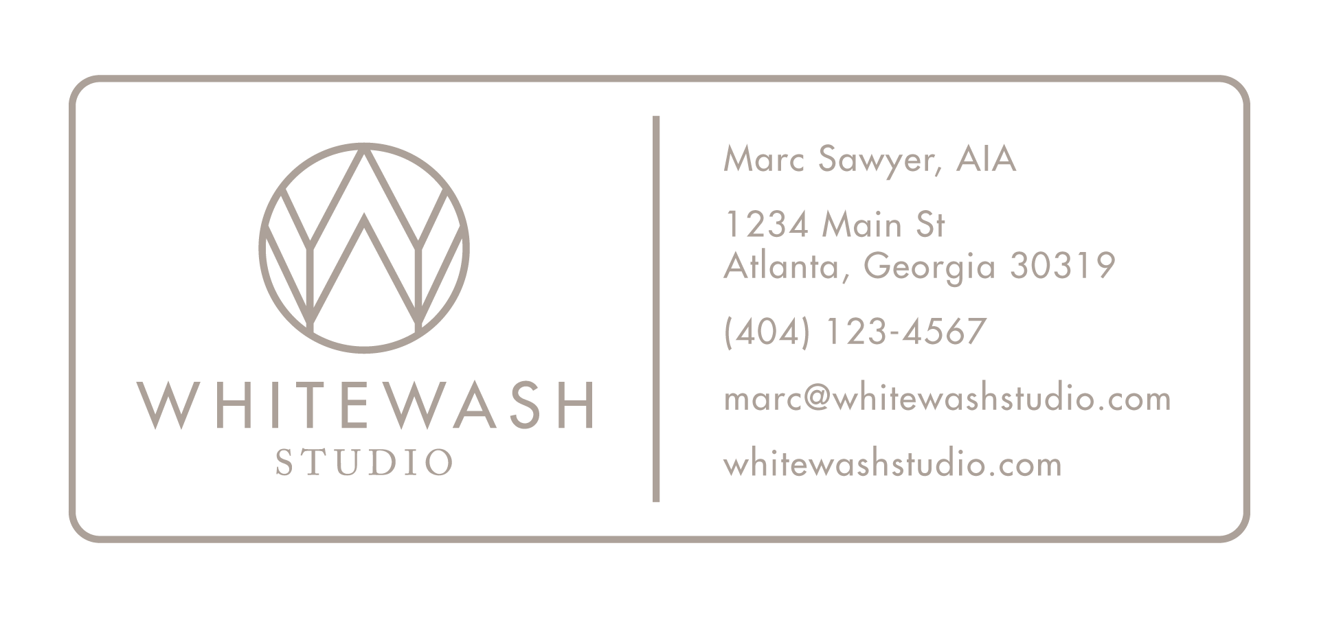 Whitewash Studio Contact Block